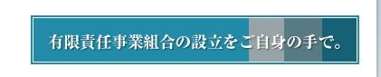 有限責任事業組合の設立をご自身の手で。